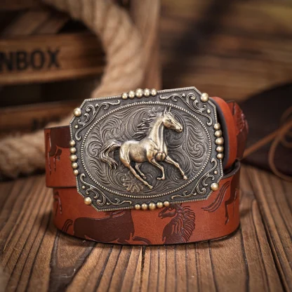 Horse Print Cowboy Belt - Image 3