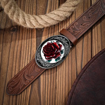 Classic Rose Cowboy Belt - Image 2