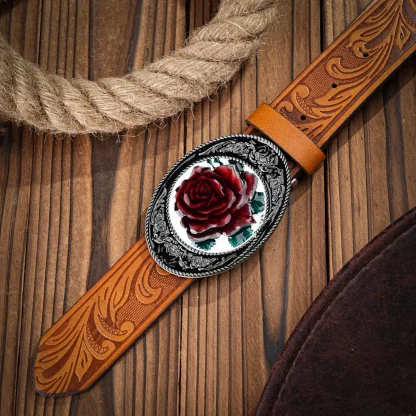 Classic Rose Cowboy Belt - Image 4