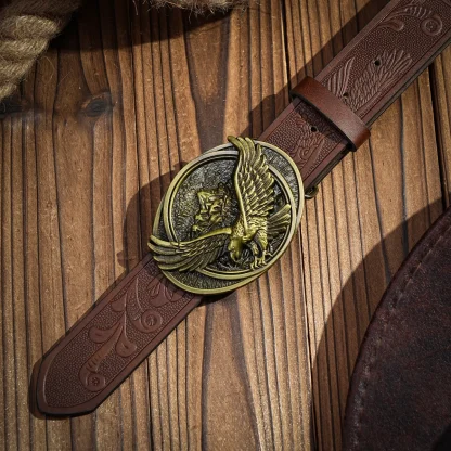 Eagle Pride Buckle Cowboy Belt - Image 3