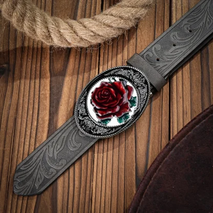 Classic Rose Cowboy Belt - Image 5
