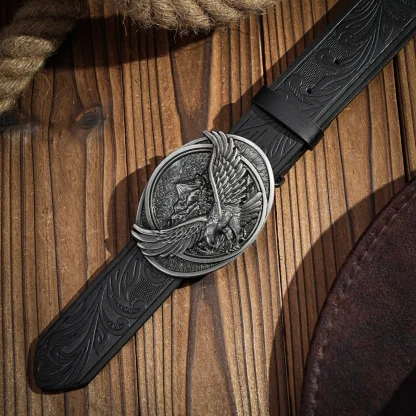 Eagle Pride Buckle Cowboy Belt - Image 4