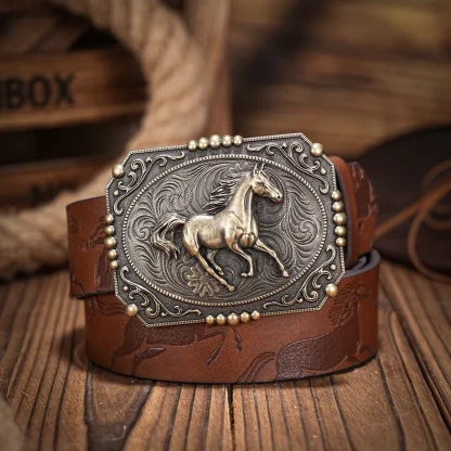 Horse Print Cowboy Belt