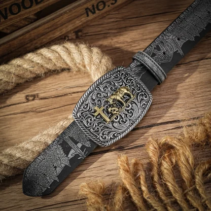 Ornate Engraved Western Belt - Image 4