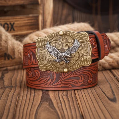 Vintage-Like Eagle Western Belt - Image 3