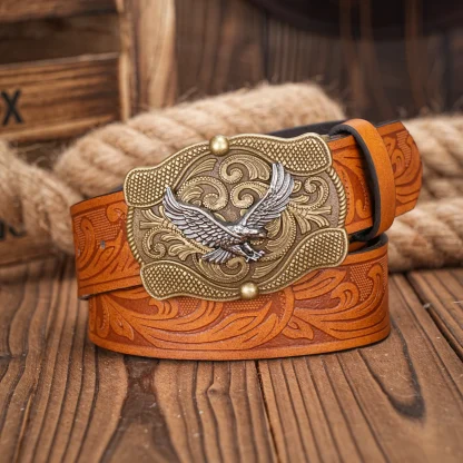 Vintage-Like Eagle Western Belt - Image 2