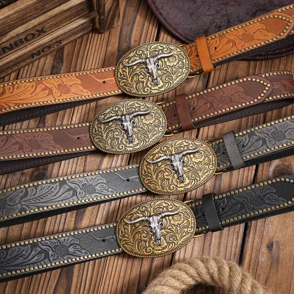 Bull Decoration Western Waist Belt - Image 5