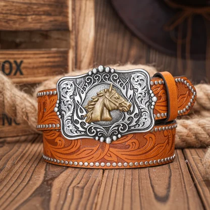Horse Head Cowboy Belt