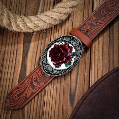 Classic Rose Cowboy Belt - Image 3