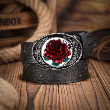 Classic Rose Cowboy Belt - Image 6