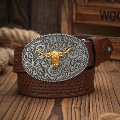 Bull Head Western Cowboy Belt - Image 3