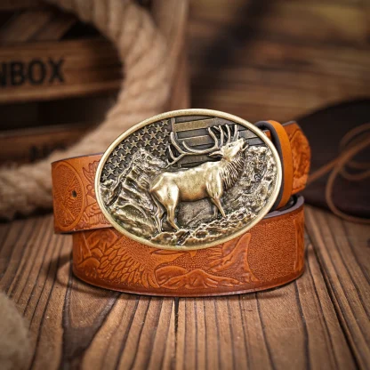 Classic Deer Style Western Belt - Image 3