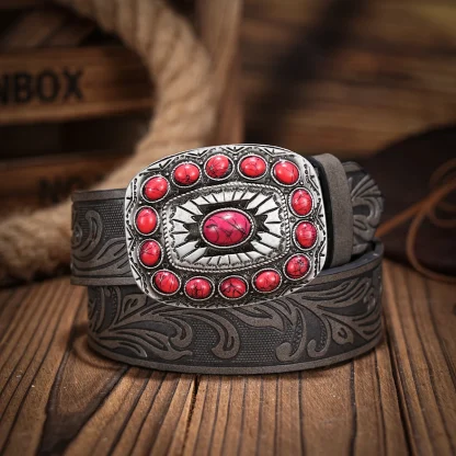 Stylish Stone-Like Western Belt - Image 3
