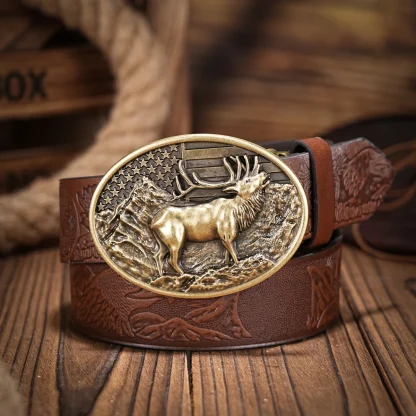 Classic Deer Style Western Belt
