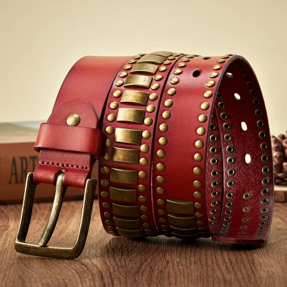 Edgy Pattern Western Belt - Image 6