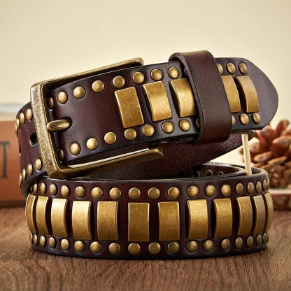 Edgy Pattern Western Belt - Image 2