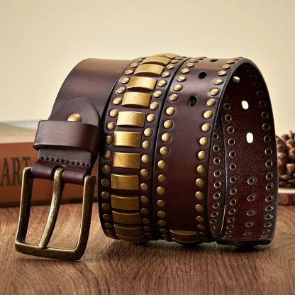 Edgy Pattern Western Belt - Image 5