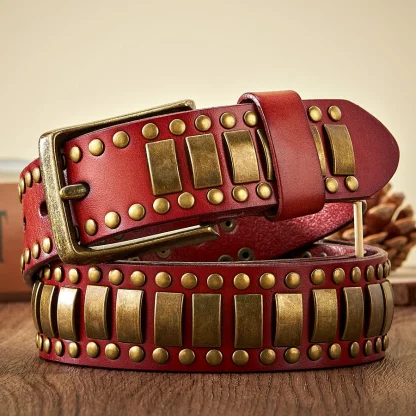 Edgy Pattern Western Belt - Image 3