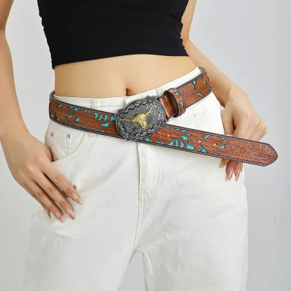 Embroidered Blossom Western Belt - Image 5