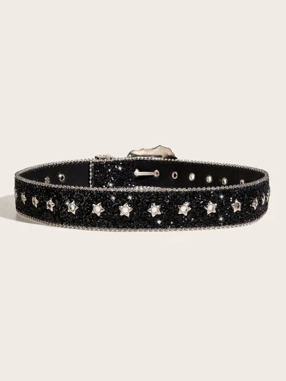 Retro Star Pattern Cowboy Belt - Image 3