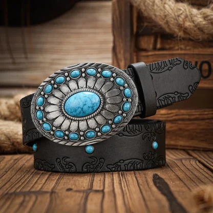 Classic Floral Western Belt - Image 3
