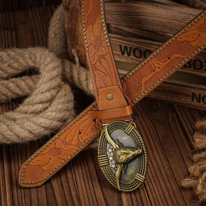 Distinctive Bull Cowboy Belt - Image 3