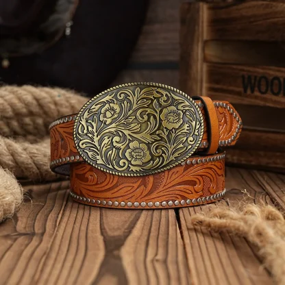 Decorative Floral Cowboy Belt