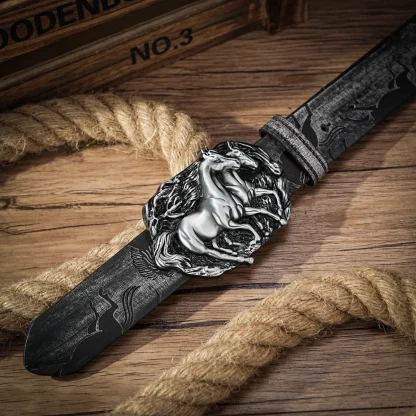 Intricate Horse Style Cowboy Belt - Image 4