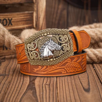 Engraved Horse Western Belt - Image 4