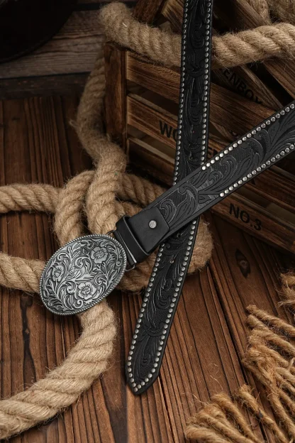 Decorative Floral Cowboy Belt - Image 6