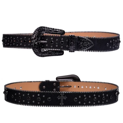 Cross Pattern Cowboy Belt - Image 5