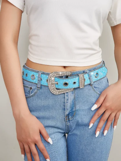 Fashionable Sparkling Cowboy Belt - Image 5