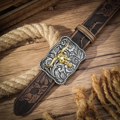 Floral Accent Cowboy Belt - Image 3