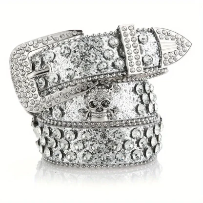 Glamorous Skull Rivet Cowboy Belt - Image 4