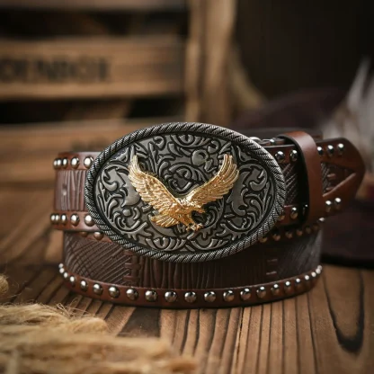 Rustic Eagle Western Belt - Image 3