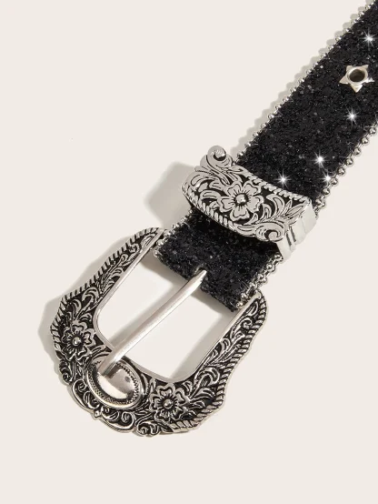 Retro Star Pattern Cowboy Belt - Image 4