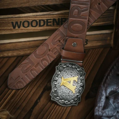 Elegant Letter Print Western Belt - Image 7