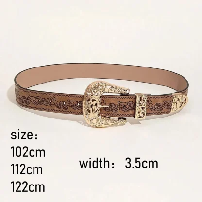 Floral Embossed Cowboy Belt - Image 5