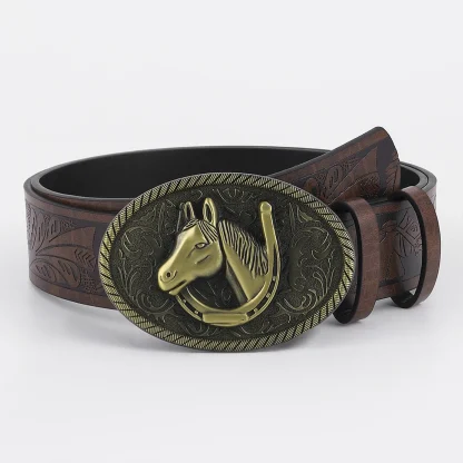 Embossed Cow Head Western Belt - Image 3