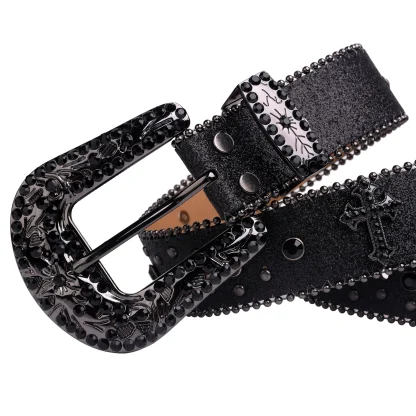 Cross Pattern Cowboy Belt - Image 4
