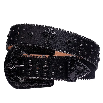 Cross Pattern Cowboy Belt