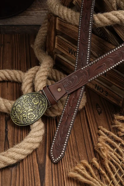 Decorative Floral Cowboy Belt - Image 5