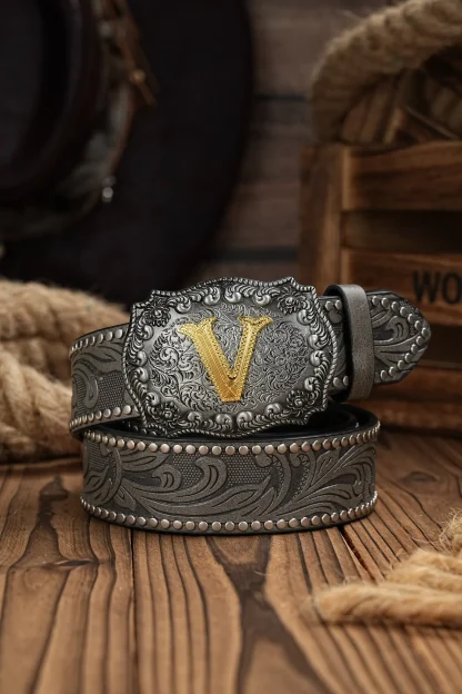 Letter Buckle Western Belt - Image 4