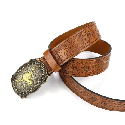 Stylish Cow Head Western Belt - Image 4