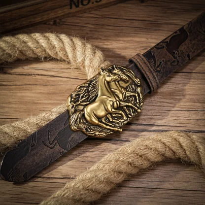 Intricate Horse Style Cowboy Belt - Image 3
