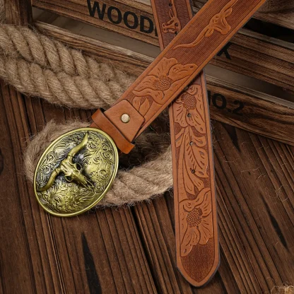 Detailed Bull Western Belt - Image 2