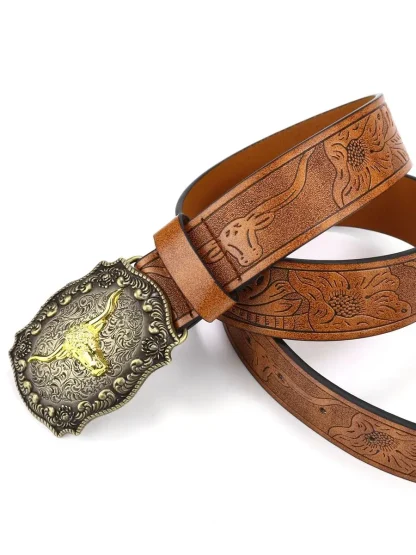 Retro Bull Head Cowboy Belt - Image 7