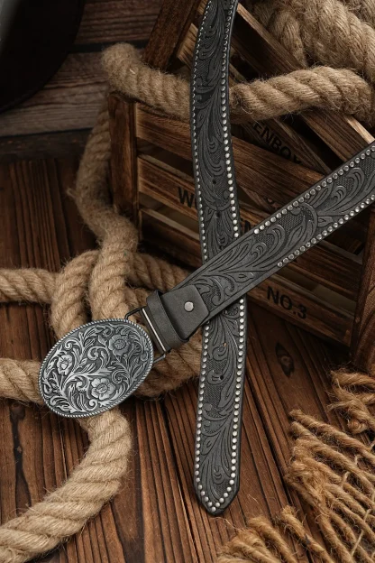 Decorative Floral Cowboy Belt - Image 7