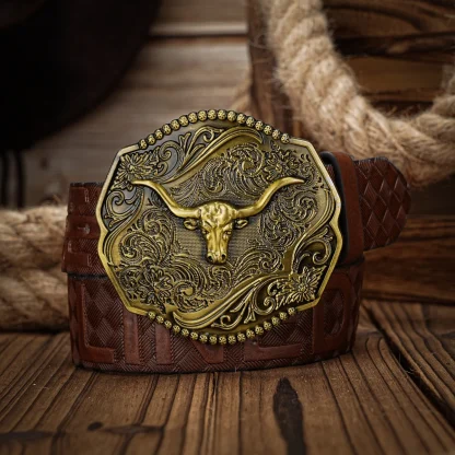 Detailed Bull Western Belt - Image 3