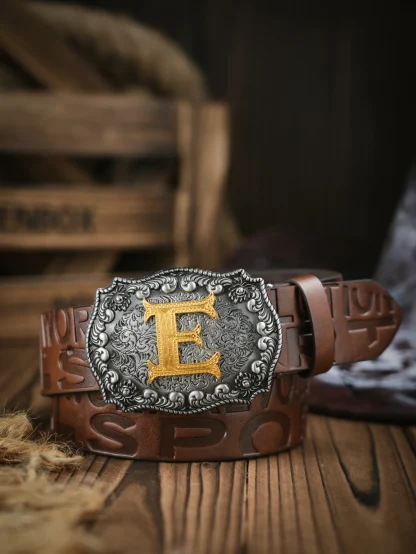 Elegant Letter Print Western Belt - Image 5